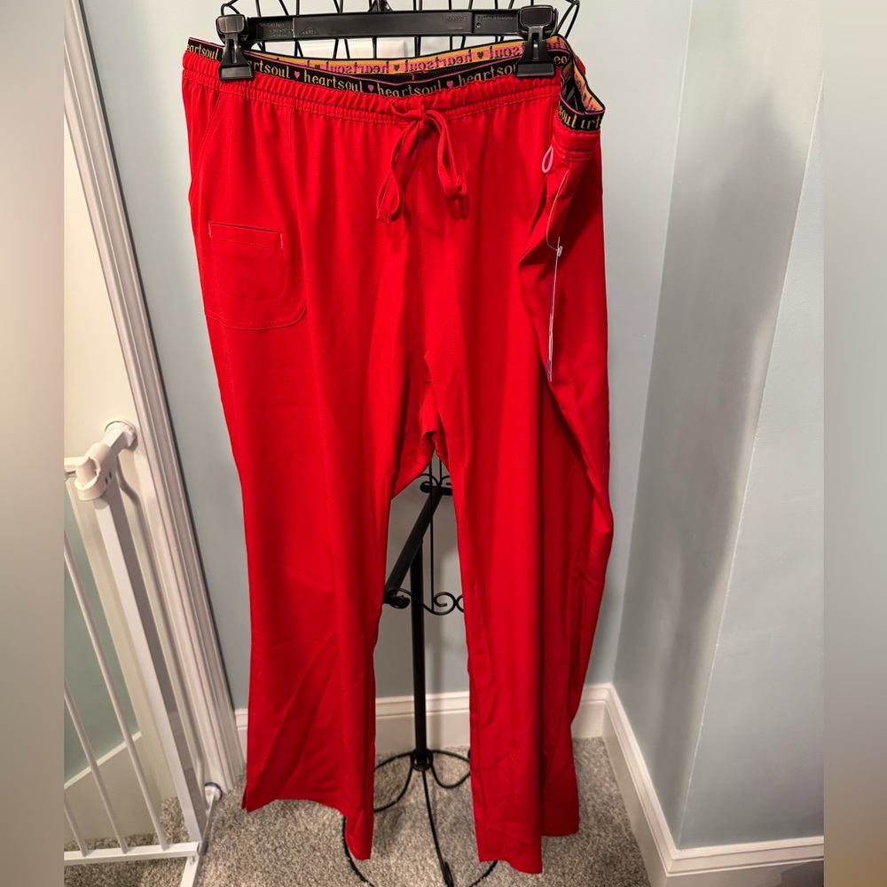 HeartSoul Heart Breaker Women’s scrub bottoms Red Petite 2XL 2X P pants Ladies
